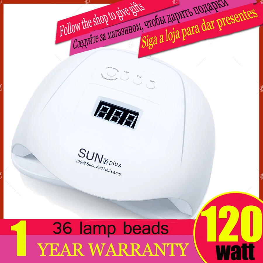 SUNX Plus UV LED Lamp 120W Nail Dryer LCD Monitor 36 Dry Light Curing Gel Polishing Sensor Smart Timer Manicure|Сушилки для ногтей| |