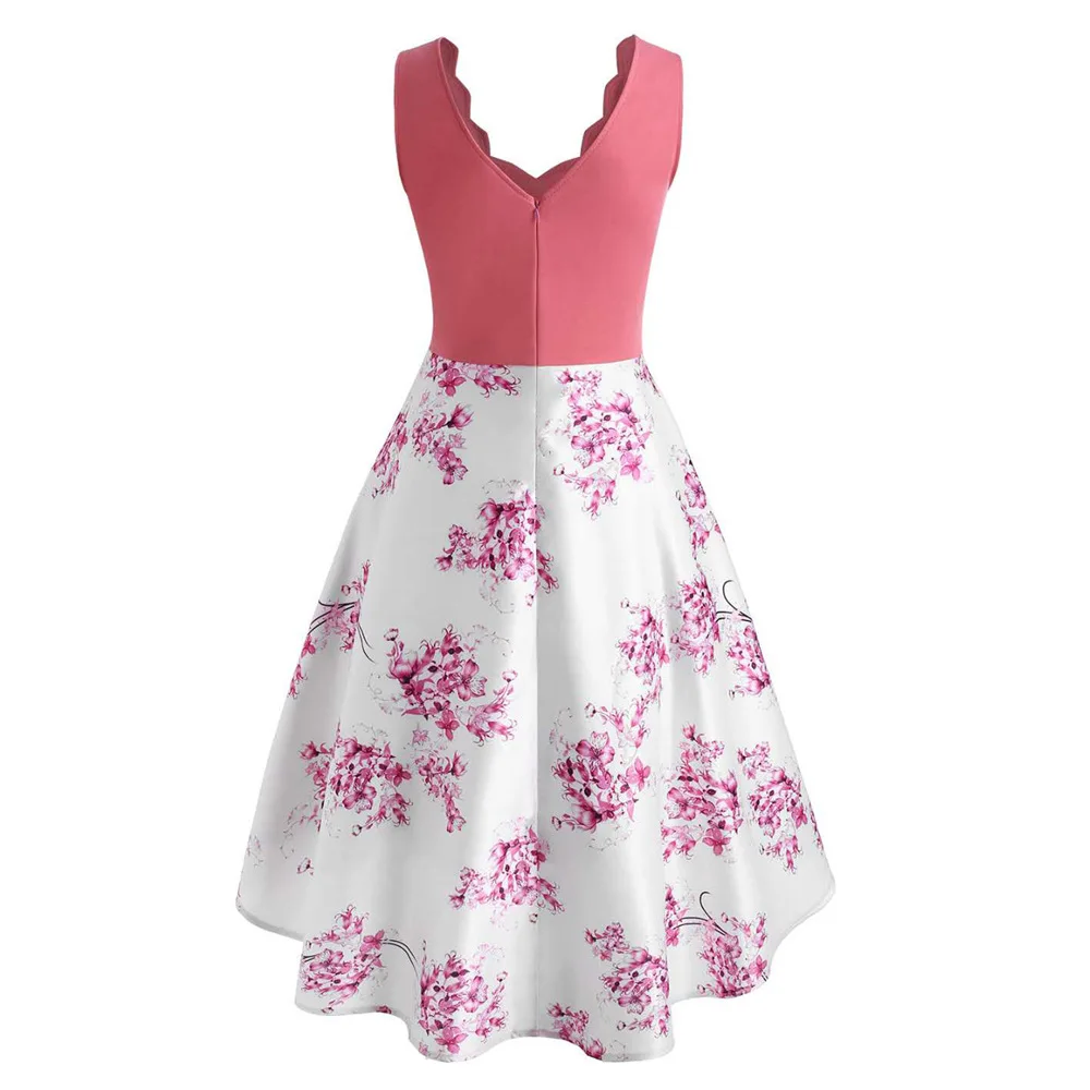 

Summer Plus Size Butterfly Dress 2021 Vintage Dress Women 50s Swing Pin Up Vestido Robe Femme Dress Printed A Line Party Dress