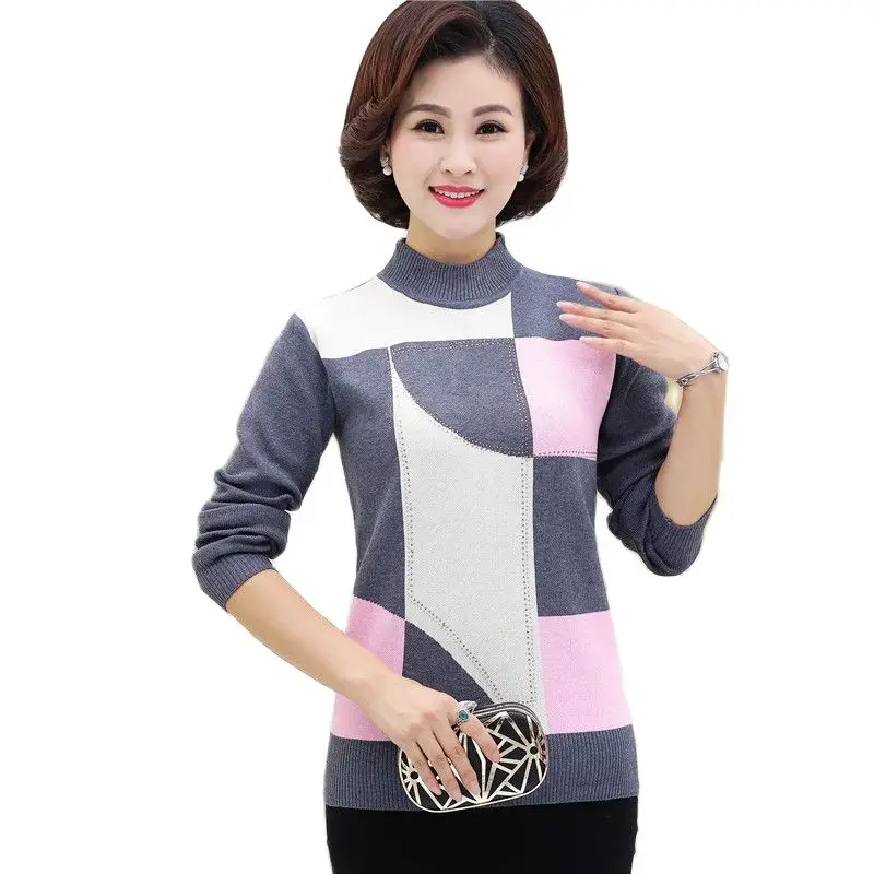 Свитер вязаный свитер осень-зима 2022 Новинка свободный Женский пуловер для матери