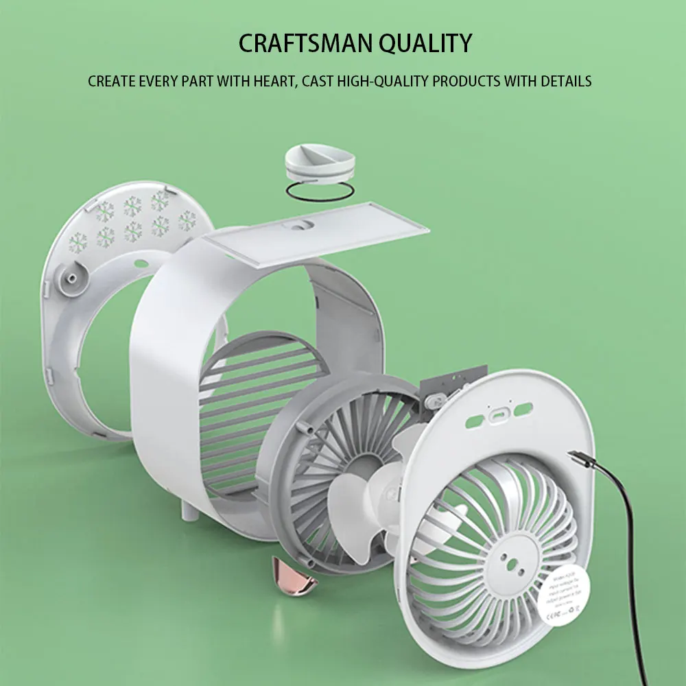 

USB Air Cooler Fan Air Conditioner Desktop Air Cooling Fan For Office Bedroom Low Noise Water Air Cooling Home Fan