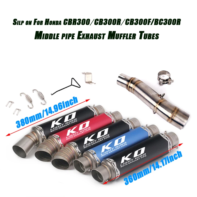 Silp on For Honda BC300R CBR300 CBR300R CB300F Lossless Refit Middle Link Tubes Exhaust Muffler Pipe Set System Motorcycle