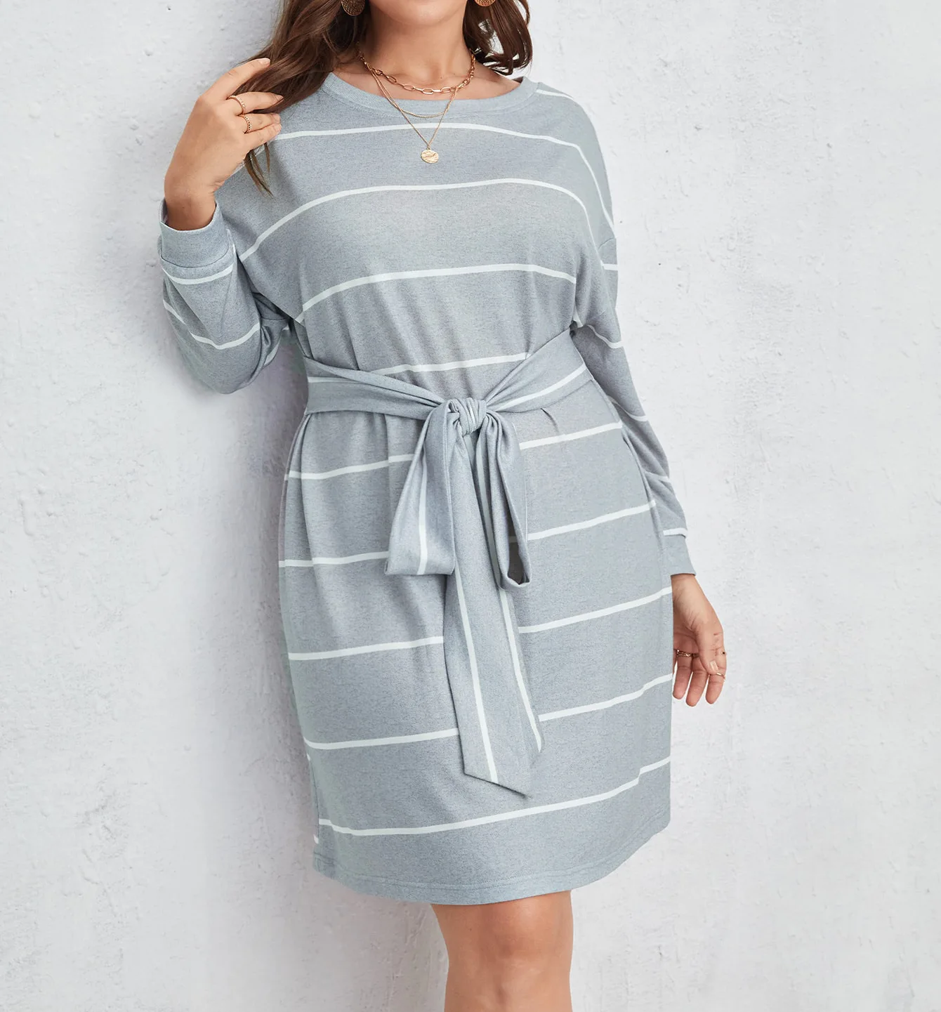 

Plus Size Women Striped Dress Autumn Long Sleeve Dresses Vintage Women Clothes Streetwear Fashion 2021 Sexy Short Dress Vestidos