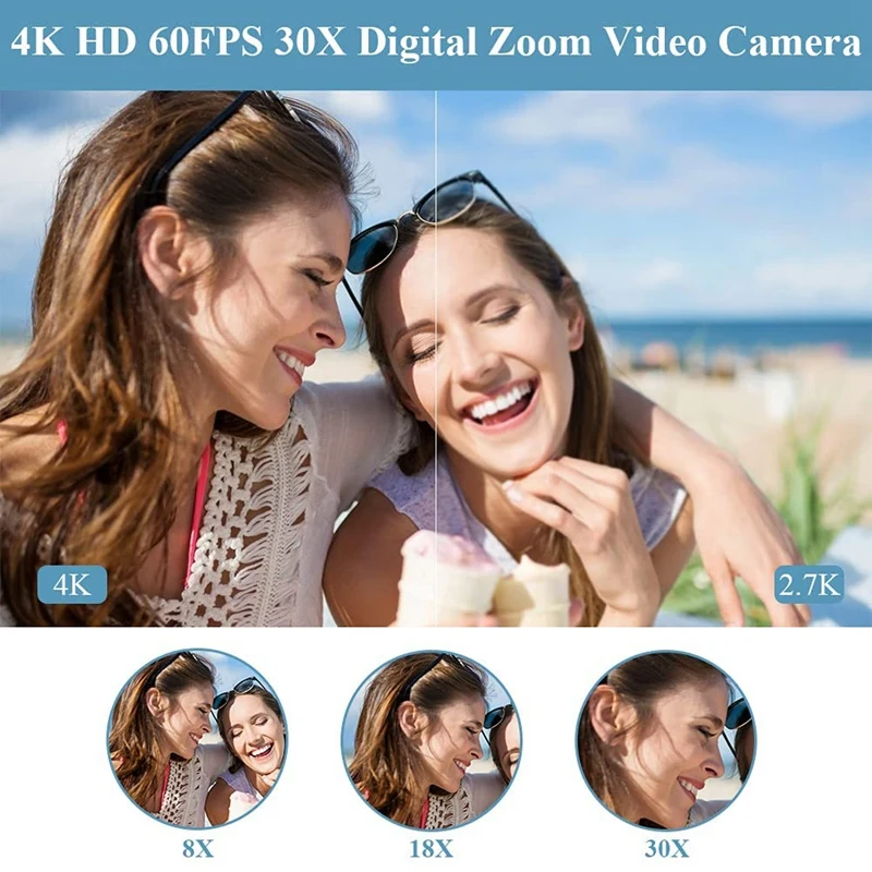 Видеокамера 4K Ultra HD 48 МП камера для прямой трансляции YouTube 30-кратный цифровой зум с