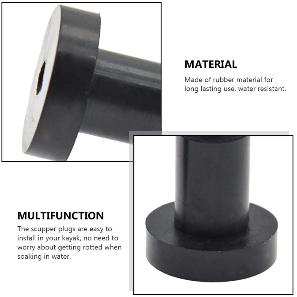 

4 Pcs Rubber Hull Drain Plug Kit Kayak Drain Holes Plug Replacement Accessories