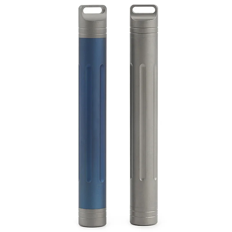 

Titanium Alloy Seals Waterproof Toothpick-Holder Earwax Spoon Canister Bottle Edc Gray