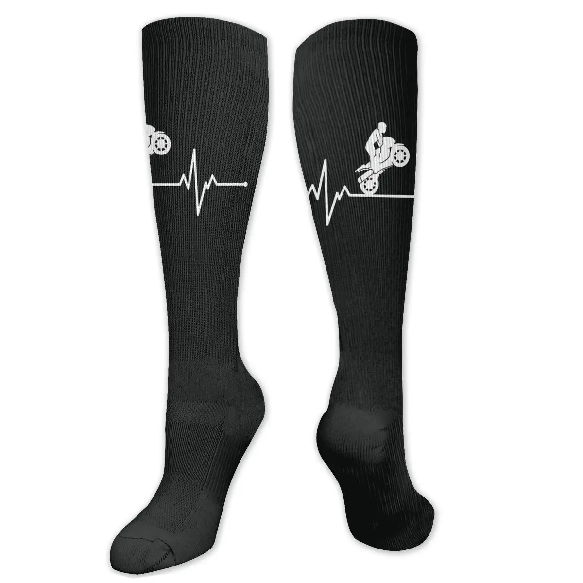 

Heartbeat Motorbike Motorcycle Compression Socks For Women Men Plus Size Wide Calf For Nurses Running Athletic