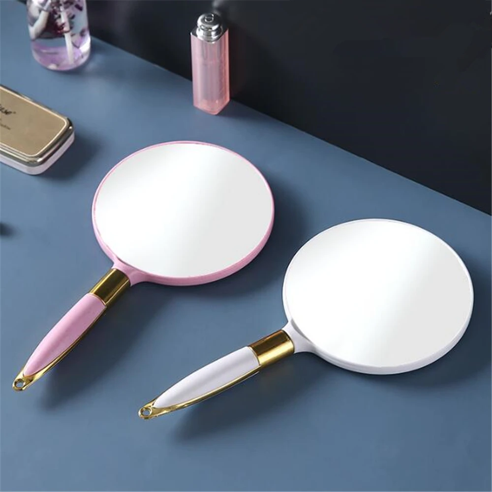 Зеркало для макияжа женское винтажное ручное косметическое зеркало компактное с