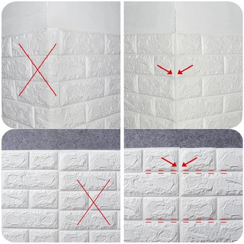 

10pcs 3D Wall Sticker Imitation Brick Bedroom Decoration Waterproof Self Adhesive Wallpaper For Living Room Kitchen TV Backdrop
