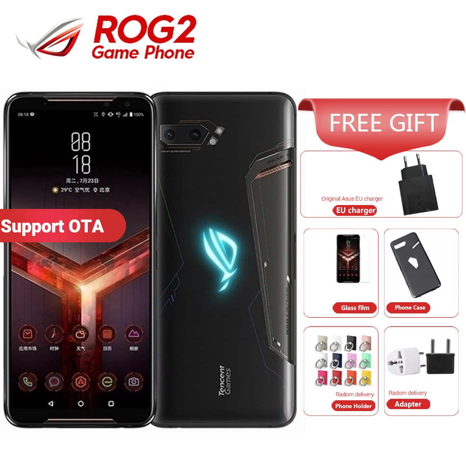 Новый Asus ROG телефон 2 игровой II ZS660KL 6 59 &quot8 Гб 128 ГБ Snapdragon 855 + 6000 мАч мобильный