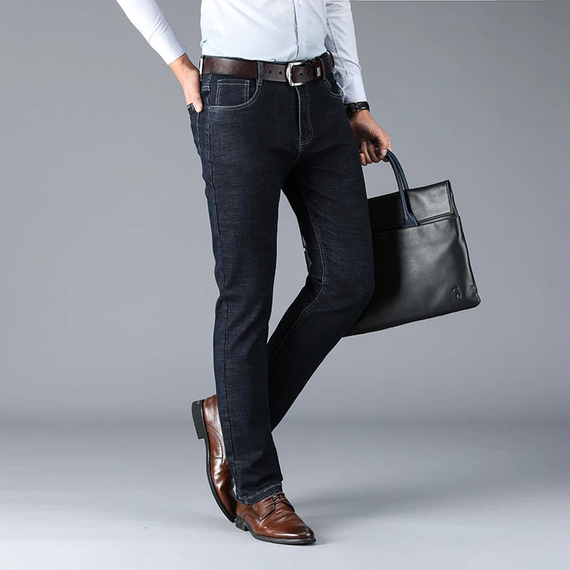 Прямые мужские джинсы Xuansheng новинка 2020 брендовые синие черные темно толстые