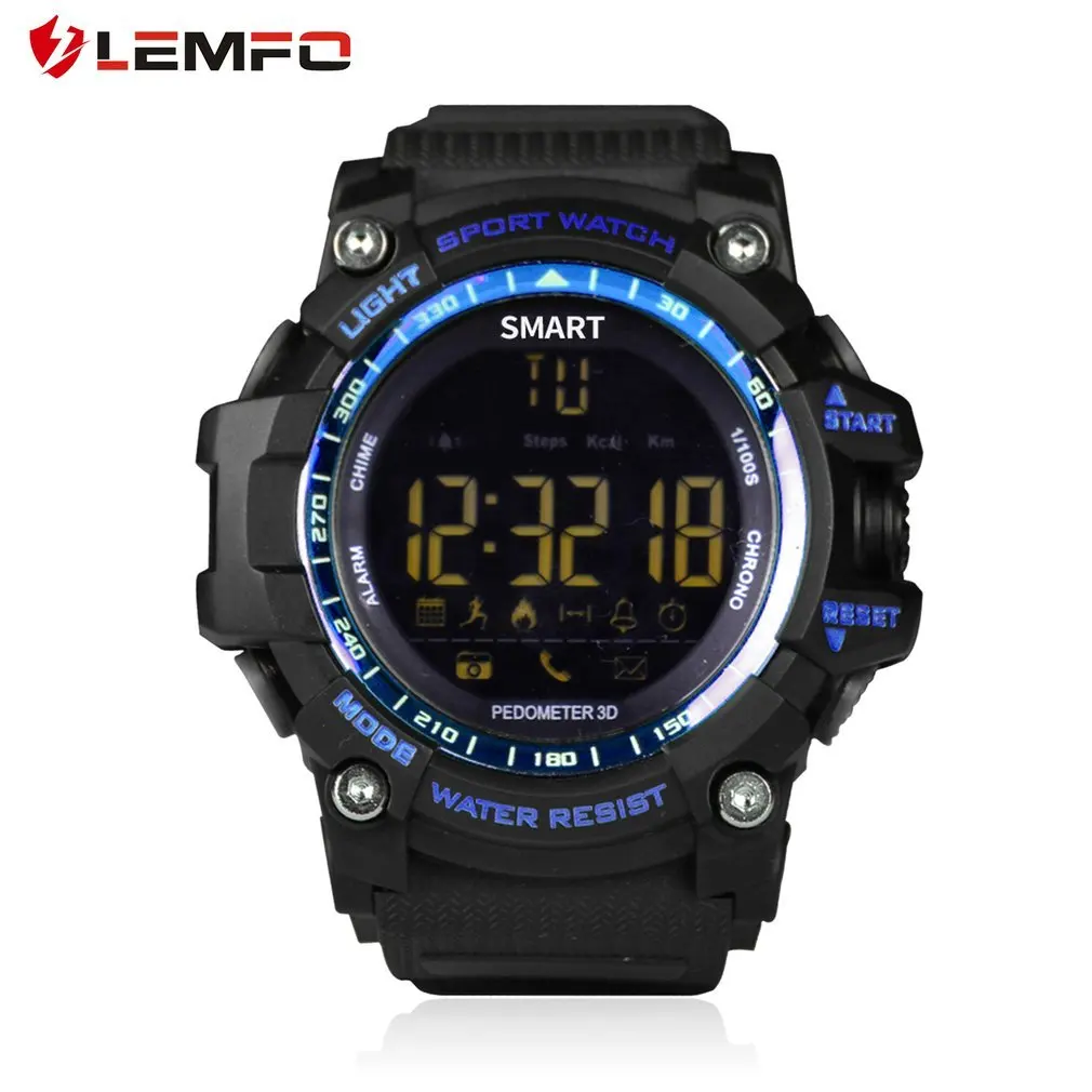 blue LEMFO EX16 Смарт-часы спортивные 4,0 водонепроницаемые IP67 наручные часы длинные шаги батареи Счетный дистанционный секундомер камеры - Комплект: blue