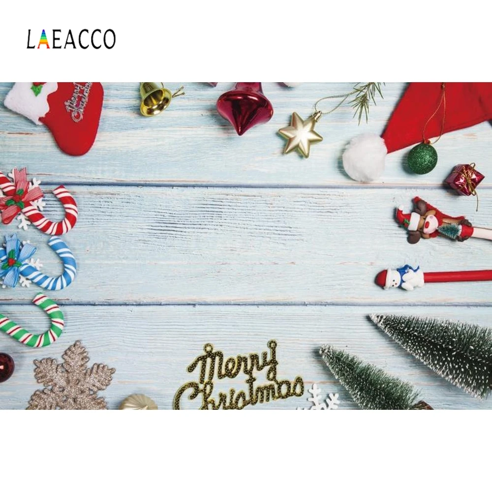 Laeacco Christmas Tree Photography Backgrounds Wooden Board New Year Customized Portrait Photographic Backdrops For Photo Studio |
