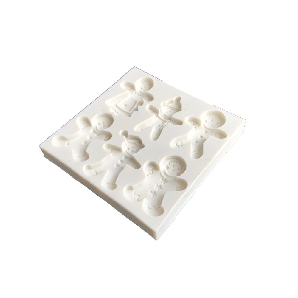 Xmas 6 даже пряник помадка силиконовая Рождественская форма для торта шоколадные