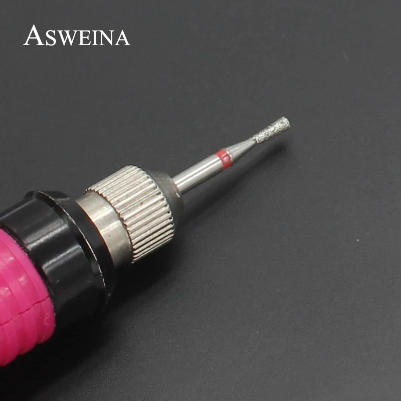 ASWEINA 1 шт. 1,8 мм алмазные сверла для ногтей электрическая маникюрная мельница для резьбы ногтей вращающиеся инструменты для очистки