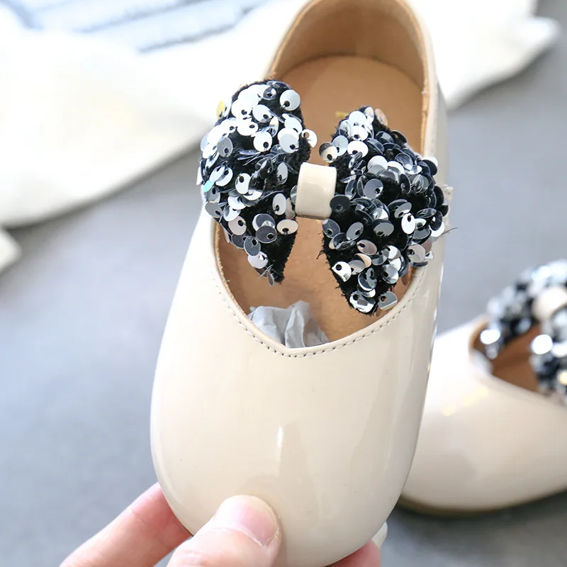 Весенняя обувь принцессы с бантом для малышей модельные туфли из искусственной