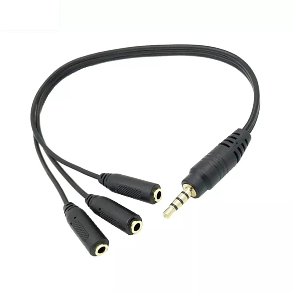 3,5 мм стерео-аудио-сплиттер кабель Золотой, 5 мм (1/8 дюйма) TRRS стерео Stecker auf 3x 1/8 zoll 3,5 мм стерео разъем Weibliche