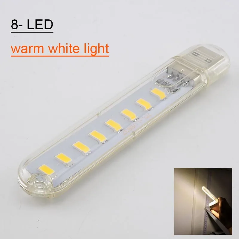 8-LED warm white 3 8 24 светодиодный DC 5 В USB флэш-светильник Ночной светильник теплый белый светильник для чтения книг для Note PowerBank светильник ing PC компьютер комнатная комната - Испускаемый цвет: 8-LED warm white