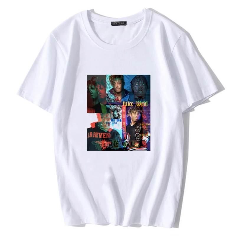 В Стиле Хип-Хоп Исполнитель уважение сок WRLD принт футболка мужская уличная Swag