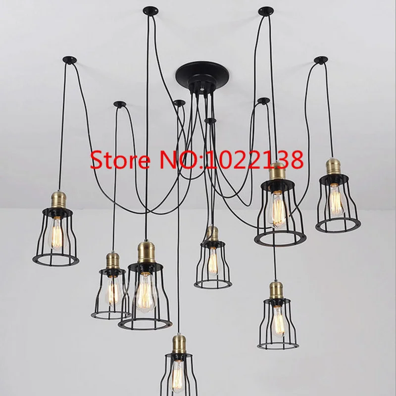 Регулируемые дизайнерские потолочные лампы Эдисона сделай сам в стиле лофт