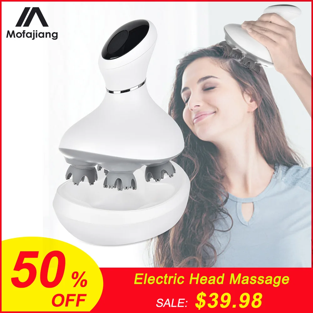 Водонепроницаемый Электрический массажер для головы беспроводной кожи