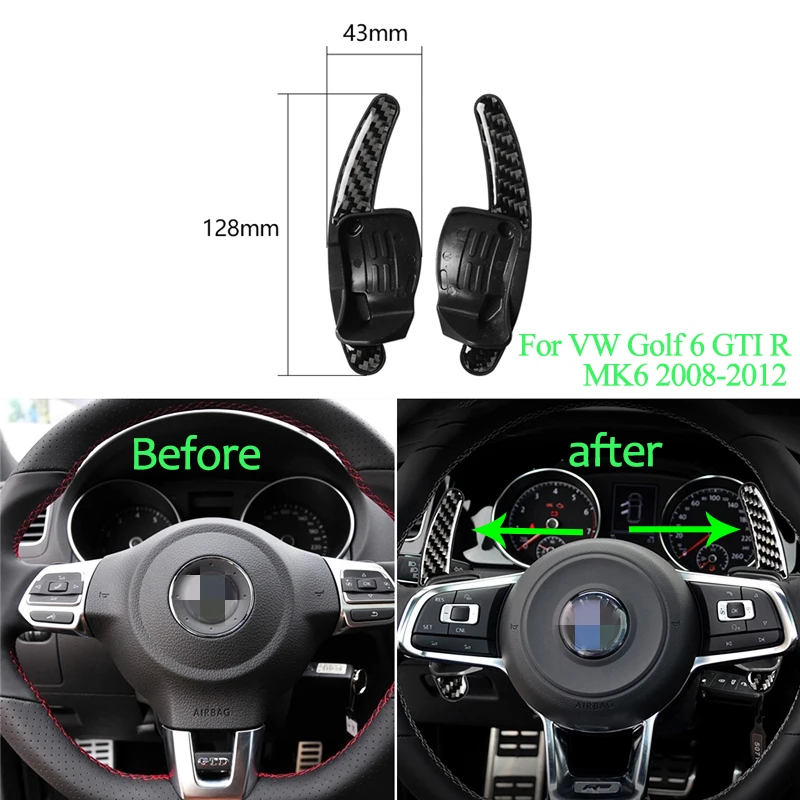 Чехол на руль из углеродного волокна для стайлинга автомобиля отделка VW Golf 6 GTI R MK6