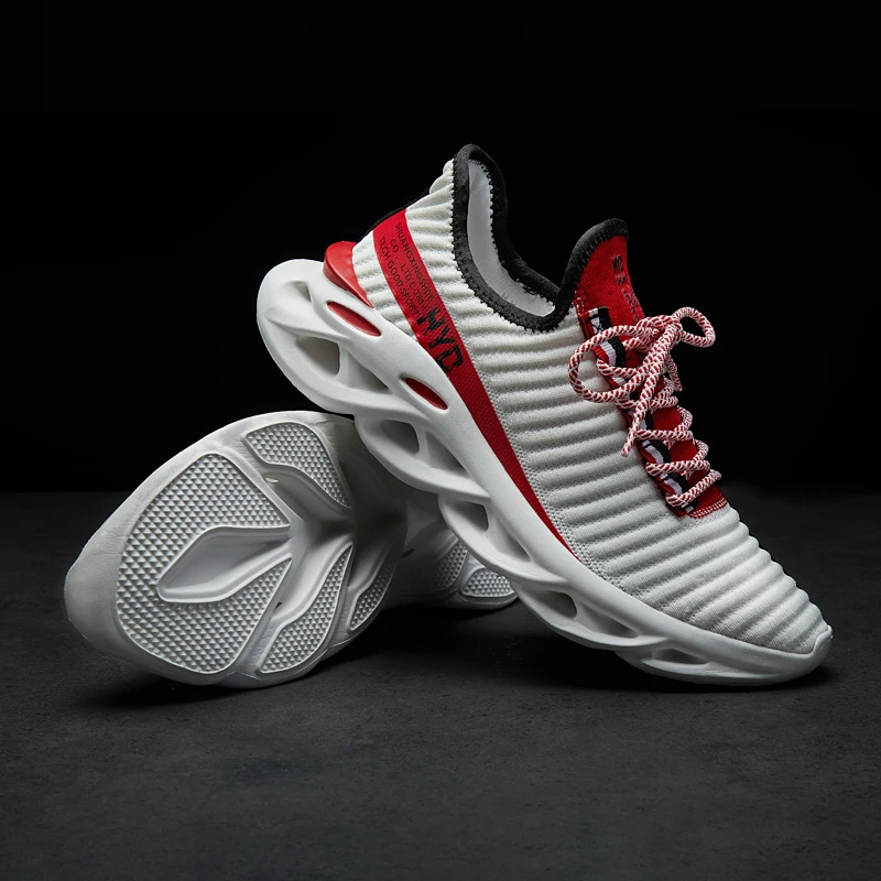 Spring Summer Outdoor Black Men's Running Shoes Knit Comfort Sock Blade Sneakers Men Gym Shoes Lightweght Athletic Shoes Women