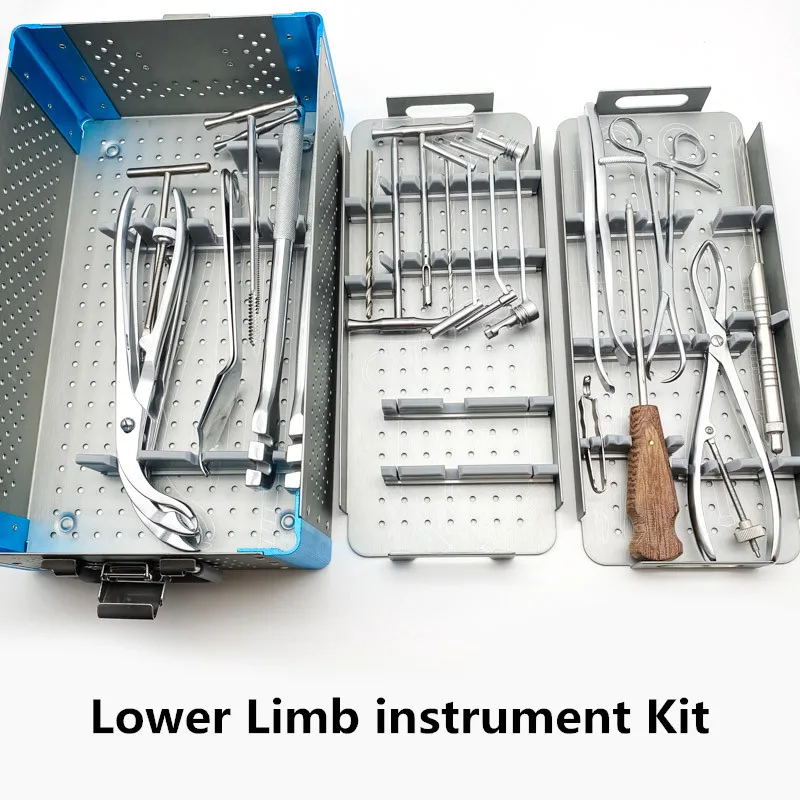 Kit de instrumentos ortop&eacute;dicos para extremidades inferiores, caja de equipo de montaje r&aacute;pido para u&ntilde;as, hueso de Tibia, para mujer-0