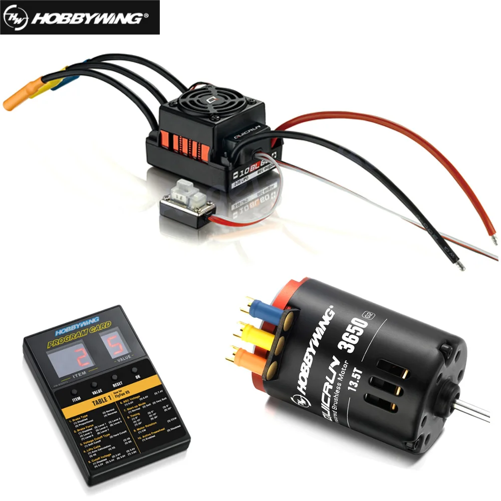 Hobbywing QUICRUN 3650 2 3S гоночный бесщеточный мотор + QuicRun WP 10BL60 60A Бесконтактный ESC