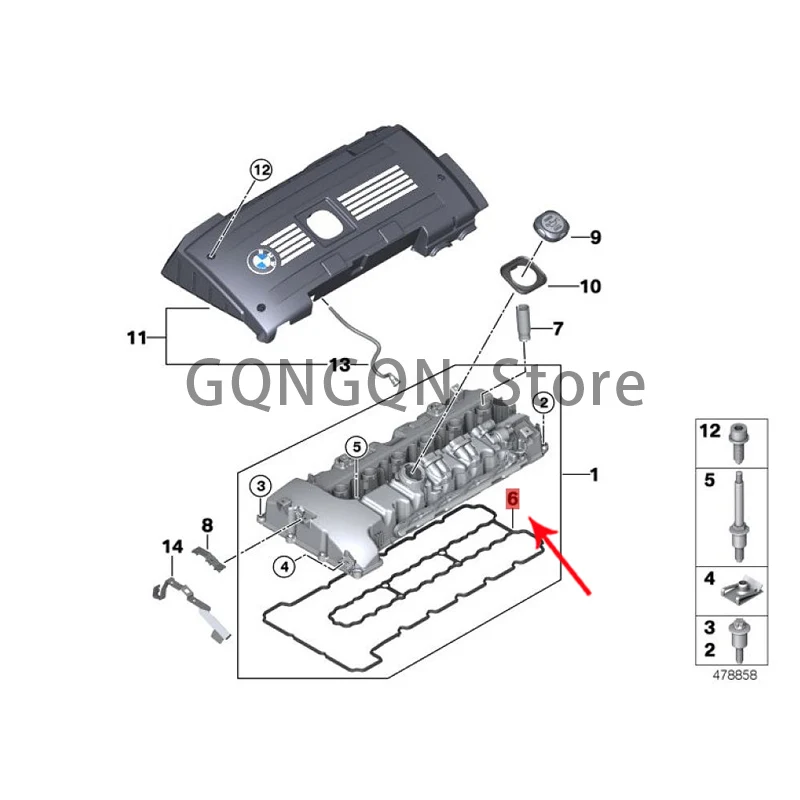 Автомобильное литое уплотнение bm wE92 335i E90 335xi E91 E60 LCI 535i E88 135i N54 E71 X6 35iX прокладка
