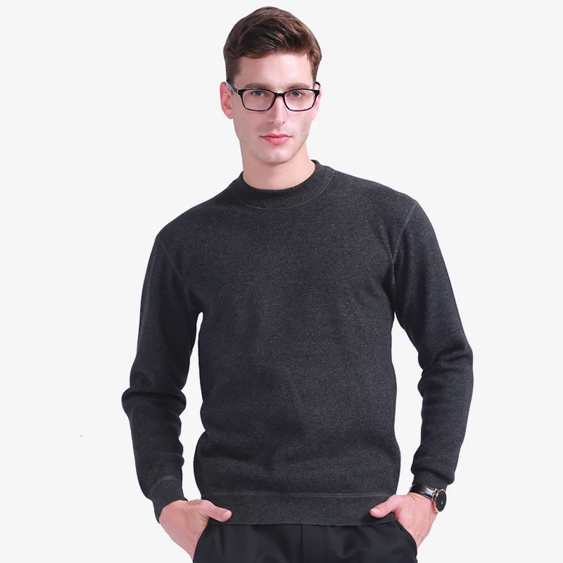 Мужской бархатный свитер Теплый Толстый Пуловер с круглым вырезом и V образным в