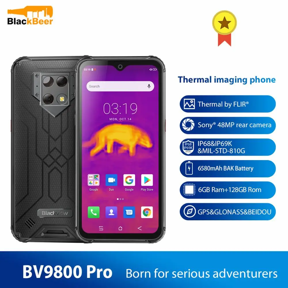 Blackview BV9800 Pro IP68 прочный смартфон 48MP P70 Octa Core Android 9 0 мобильный телефон 6 ГБ + 128 Гб