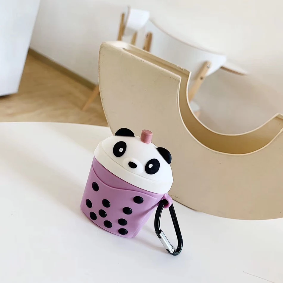 222-M Чехол для наушников для Airpods 2, чехол, силиконовый, 3D, молочный чай, мультяшный милый медведь, чехлы для Apple Air Pods, чехол для наушников, аксессуары - Цвет: 222-M