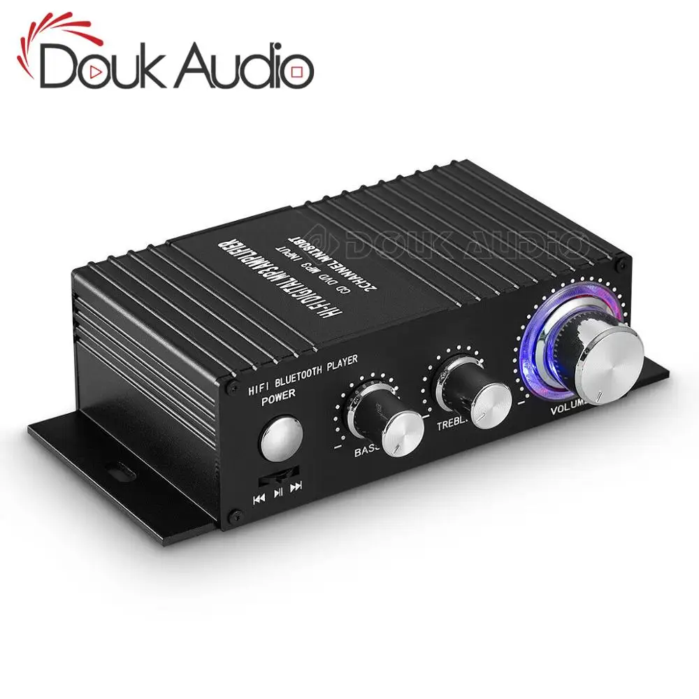 HiFi 100 Вт 2,0 канальный Bluetooth усилитель мощности стерео аудио приемник Цифровой усилитель для домашнего автомобиля морской USB музыкальный плеер ИК-пульт дистанционного управления