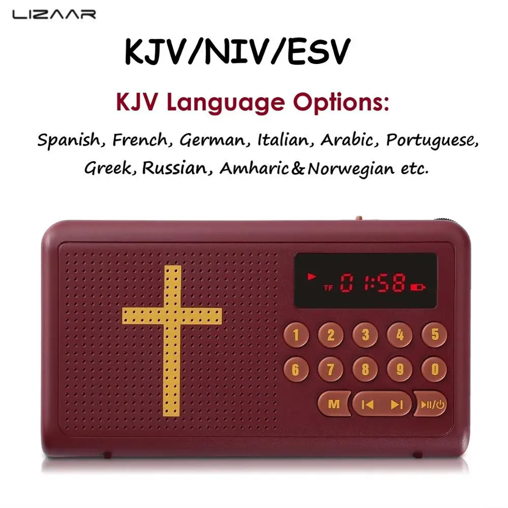 Leitor de Áudio Kjv em Francês Bíblia Eletrônico James Versão Espanhol Alemão Árabe Potugual Italiano Russo Qualquer Línguas Rei