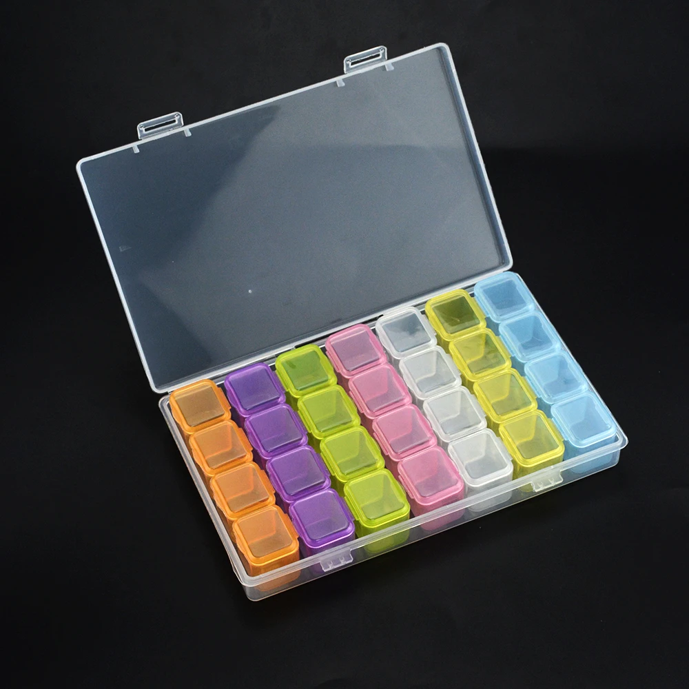 Прозрачная коробка для хранения Нейл арт пластиковая ювелирных изделий колец