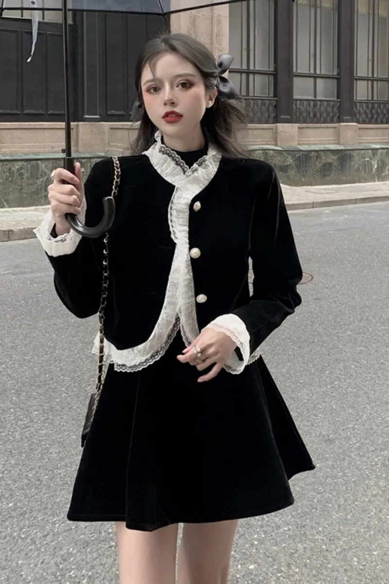

Temperament New 2021 Women's Clothes Fashion Lace Stitching Suits Womens Summer Clothes Spodnie Damskie Women Clothing EK50TX