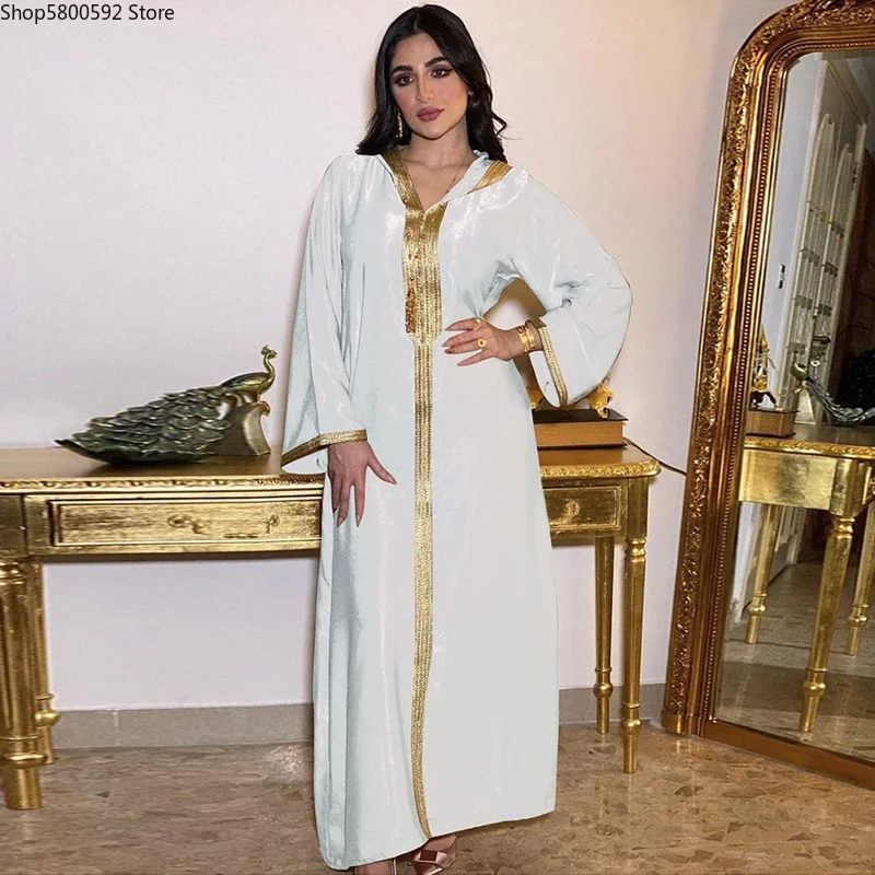 Женское длинное атласное платье Abaya мусульманский хиджаб африканские арабские