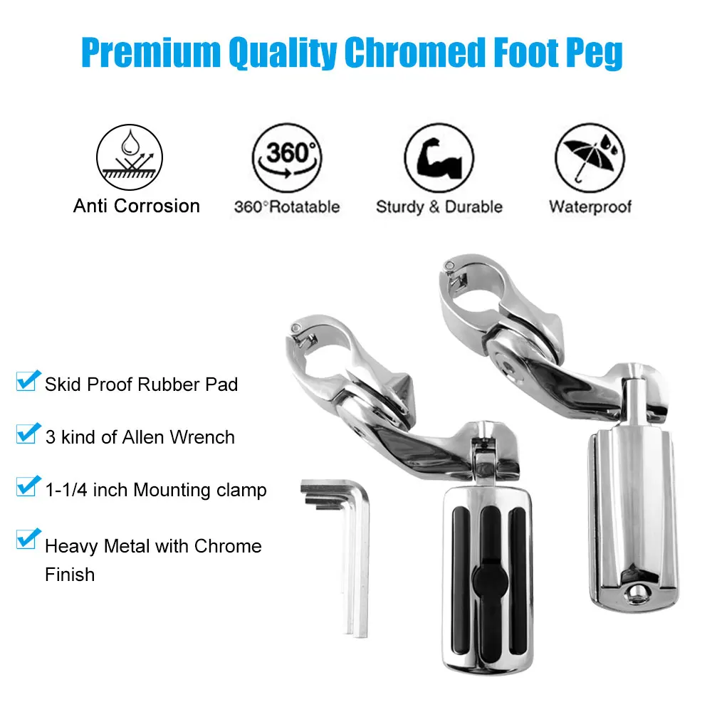Мотоцикл шоссе подножки 1 25 &quotкороткий угловой Регулируемый хром для Yamaha Honda Suzuki |