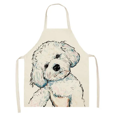 Dog Aprons Modern Minimalist Cute Cartoon Pattern Apron Cotton and Linen Material Is Refreshing Easy To Wear 68x55 cm | Дом и сад