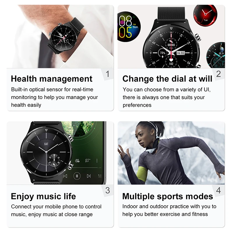 

LIGE Smart Watch Men Multi-sports Mode Watch Heart Rate Monitoring IP68 Waterproof And Sweat-proof Smartwatch For Android iOS