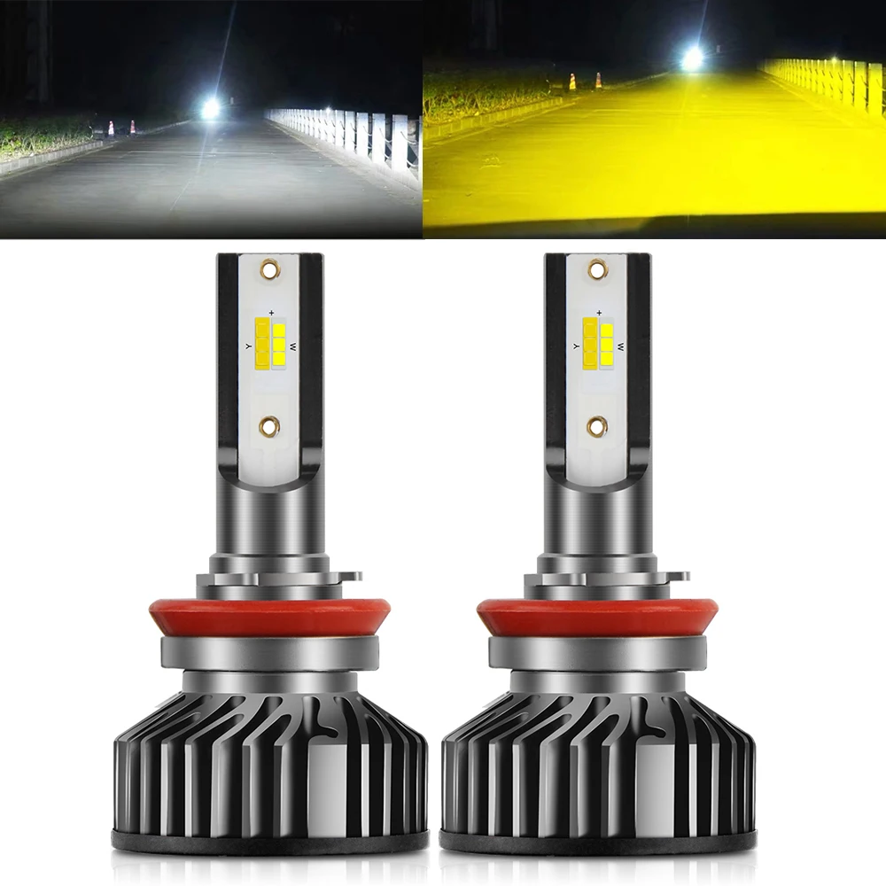 BraveWay 3000K + 6500K Светодиодные Автомобильные фары H7 Led H4 H8 H9 H11 двойная светодиодная