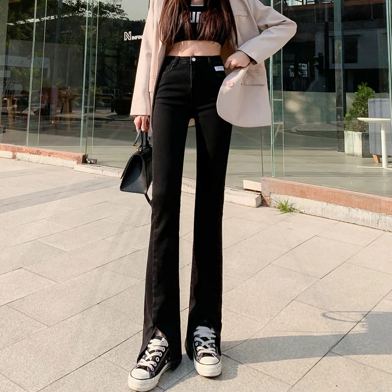 Черные джинсы для женщин 2021 весенняя одежда в Корейском стиле новинка облегающие