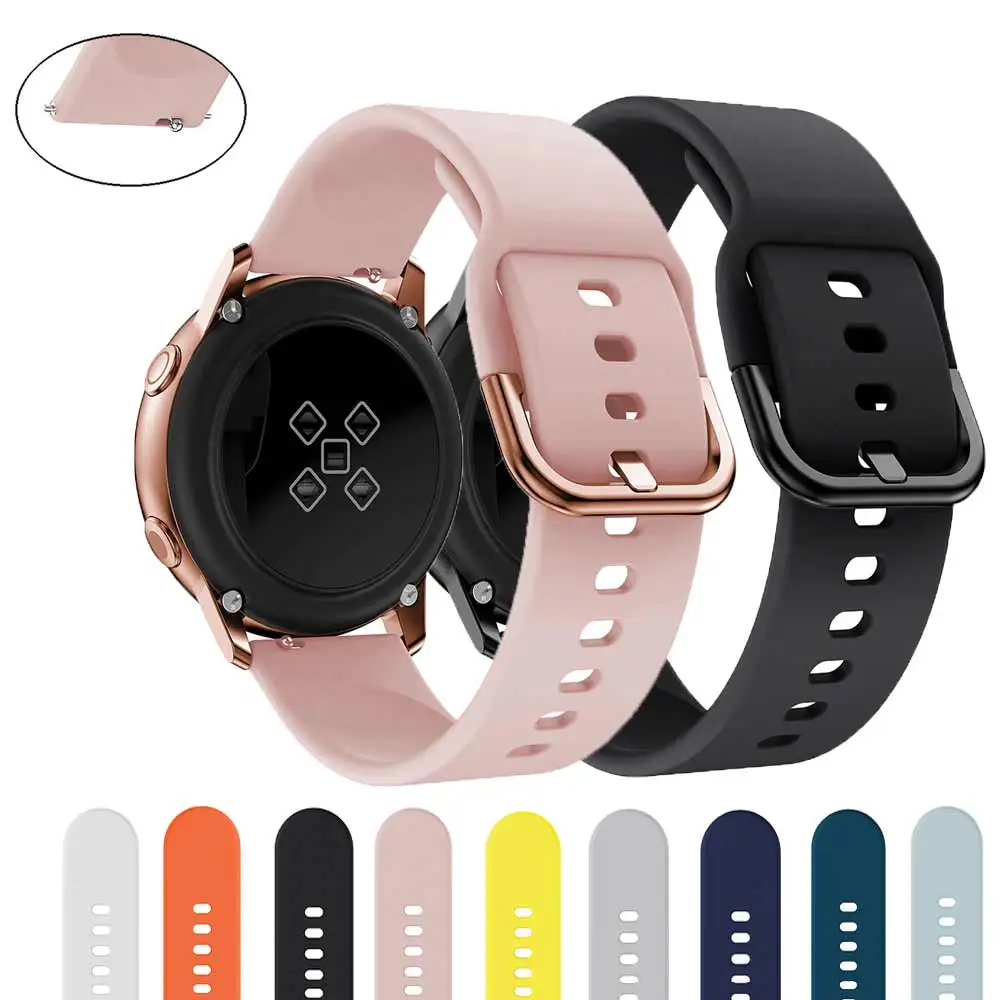 

Silicone Strap For Samsung Galaxy S2 20mm Active Smart Watch Band 42mm Bracelet Sport For Galaxy Watch Belt Watches Replacement