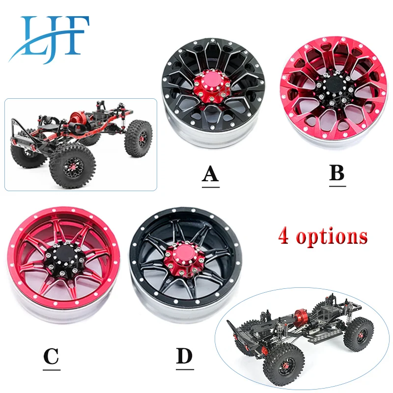 

LJF 4PCS RC Rock Crawler Metal Wheel Rim 1.9 Inch beadlock for 1/10 Axial SCX10 90046 90047 TAMIYA CC01 D90 D110 TF2 TRX-4 L27