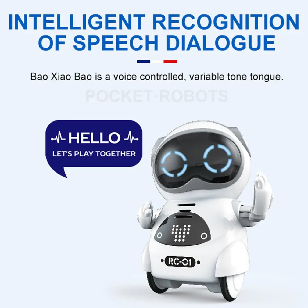 Intelligent Mini Pocket Robot Walk Music Dance Light Voice Recognition Conversation Repeat Smart Kids Toy Interactive | Электроника