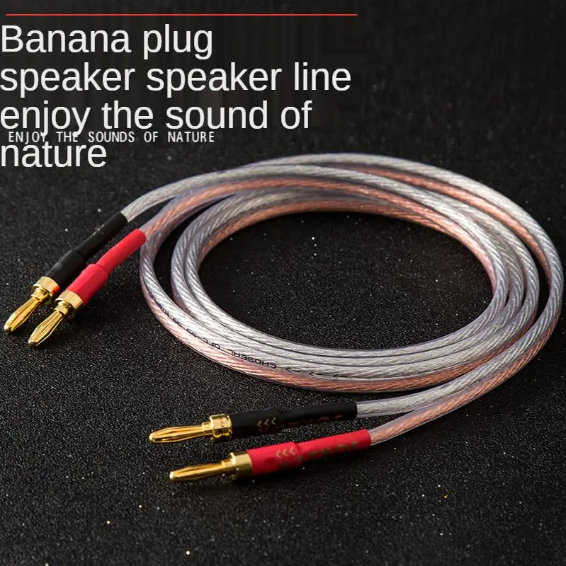 

Hi-Fi позолоченный акустический кабель, высококачественная акустическая система 4N, бескислородная Чистая медь с банановым штекером (один каб...