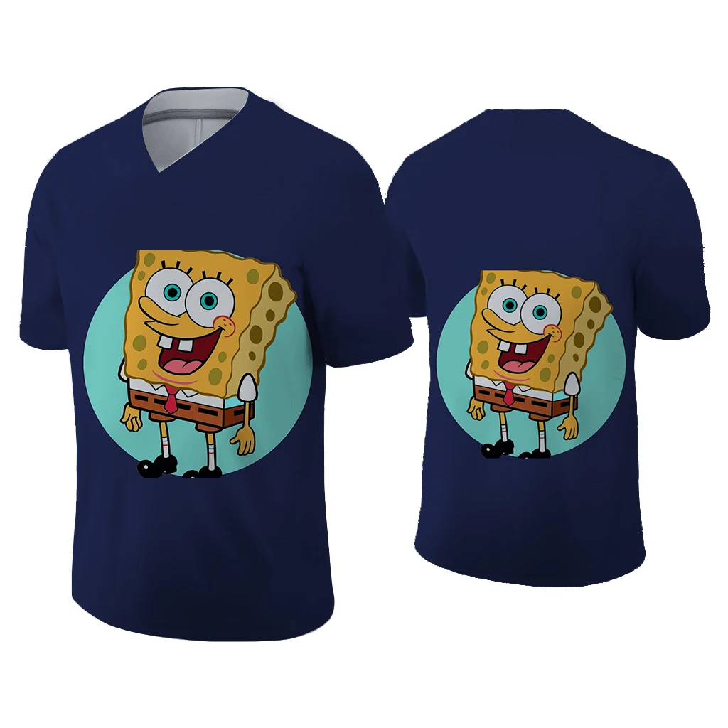 

New Summer bob 3D Print tshirt Popular Anime men Clothing yellow cartoon T-Shirt V-neck unisex T-Shirt Harajuku Men Women Shirts