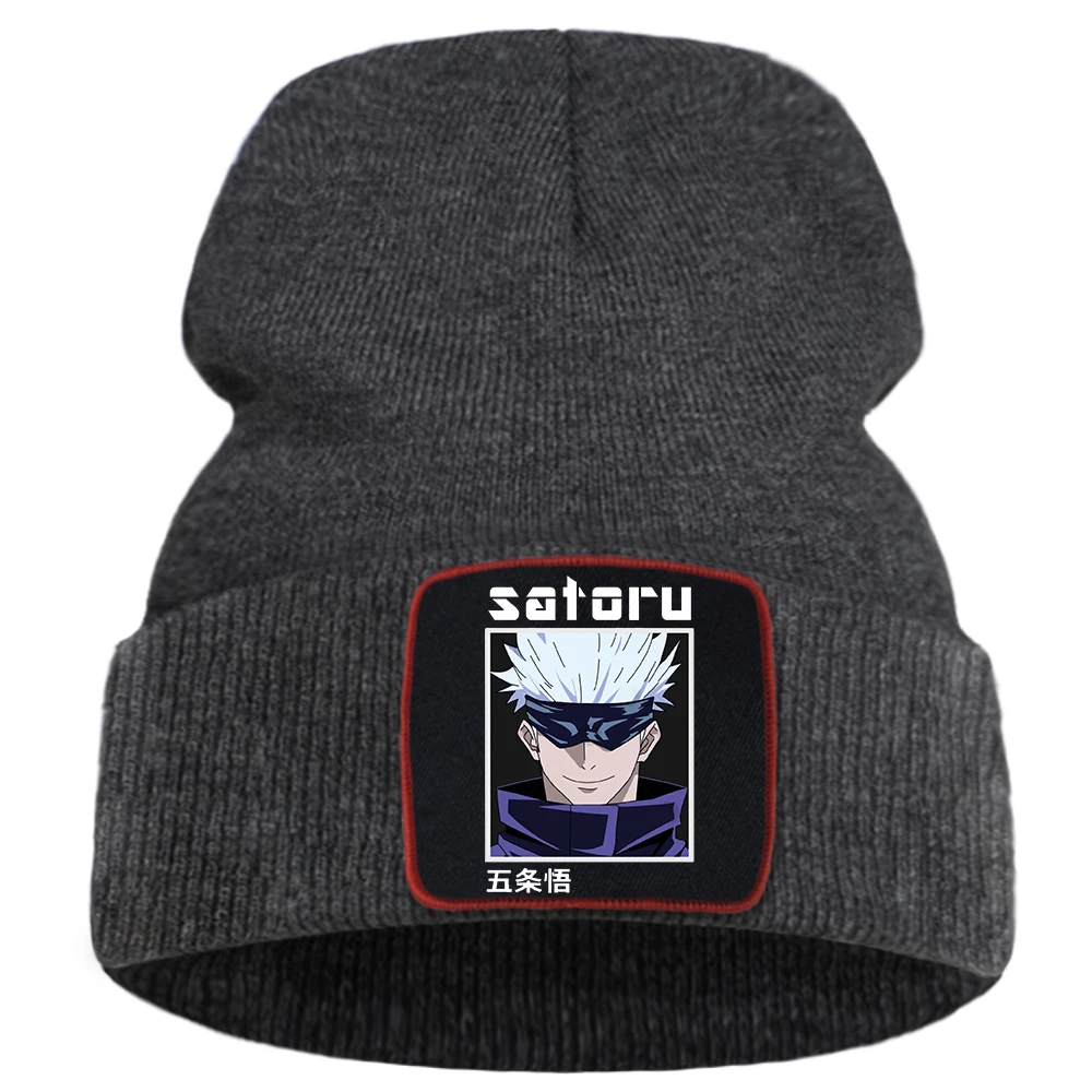 Gojo Satoru Jujutsu Kaisen Japan Anime Beanie Cap Casual Fashion Hat Mens Outdoor Knitted Solid Color Bonnet Caps | Аксессуары для