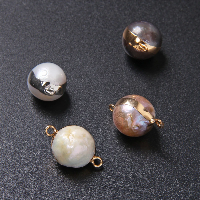 3 шт. разноцветные Круглые Подвески шарики из натурального жемчуга с двумя