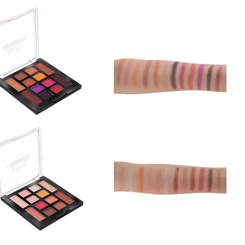 12 видов цветов матовые тени для век Палитра Блеск легко носить теплые смоуки-Айз